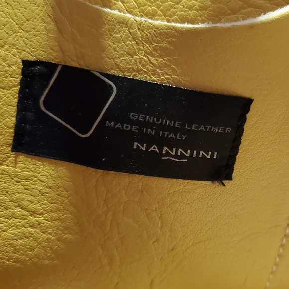 Yellow leather floral handbag - Picture 4 of 6